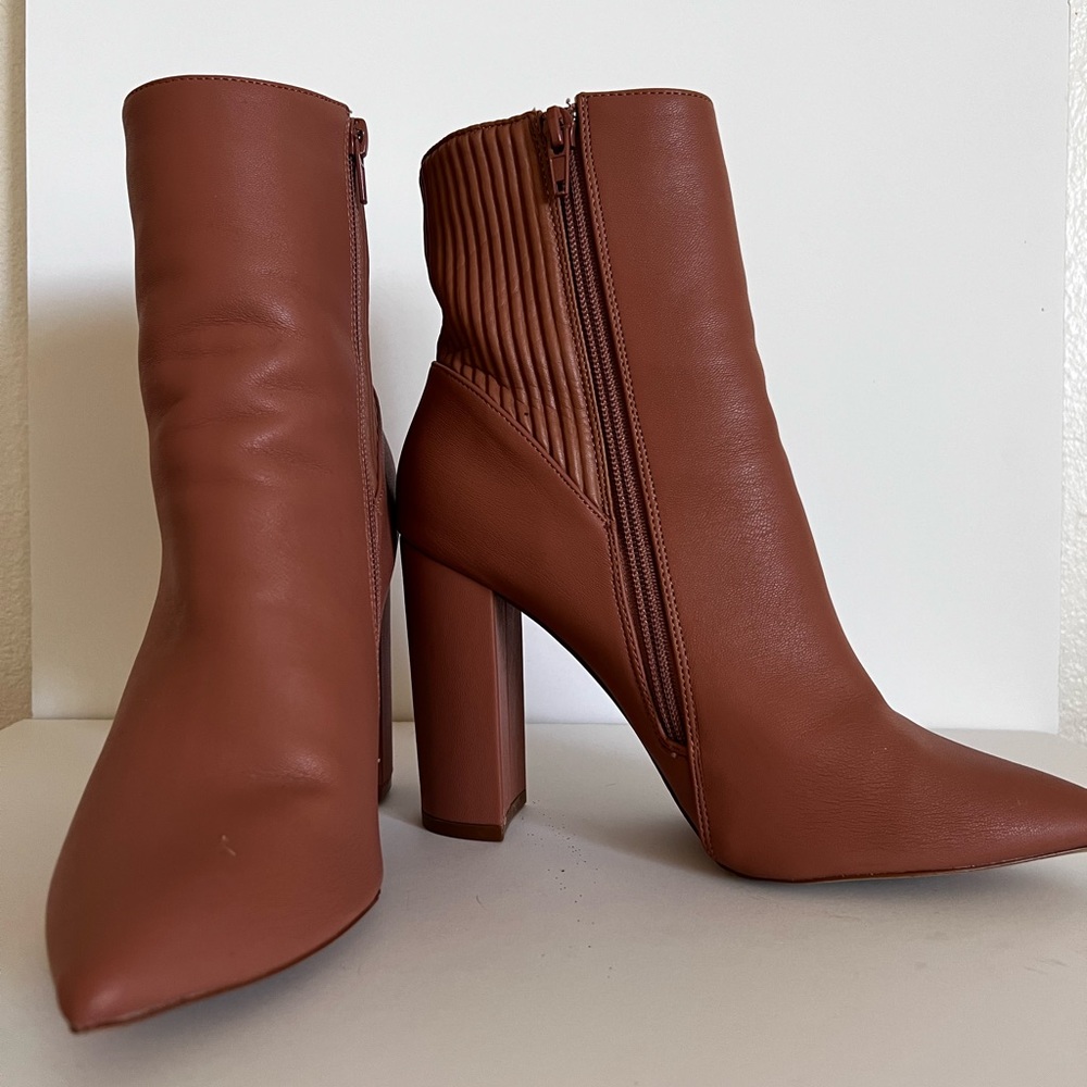Taupe Miss Lola Booties. 4inch heels never worn